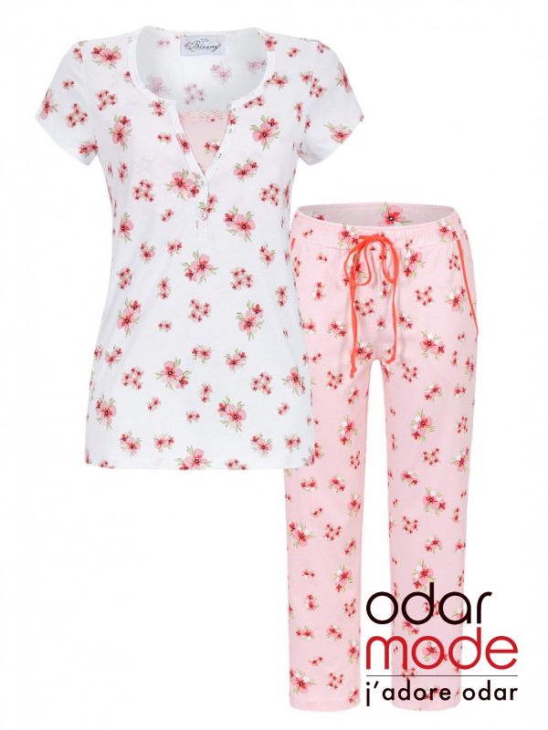bereiden Verdorren vlotter Dames pyjama capri - Ringella - Wit/roze - 9251410/9251515 - Odar Mode